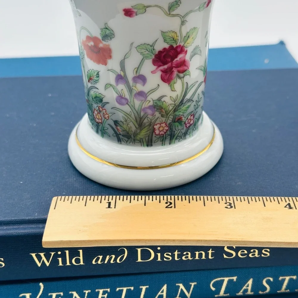 I.W.‎ Rice Vintage Porcelain Floral Toothbrush or Pen Holder Made in Japan